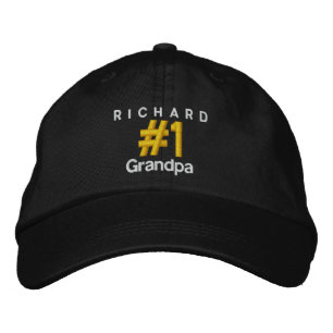 Brodée Numéro 1 GRANDPA Casquette réglable personnalisé V
