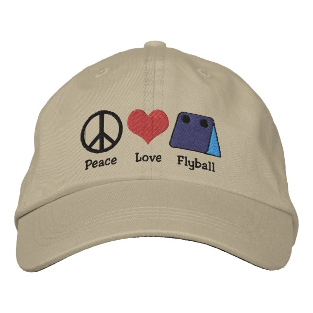 Brodée Peace Love Flyball Casquette brodé (Devant)