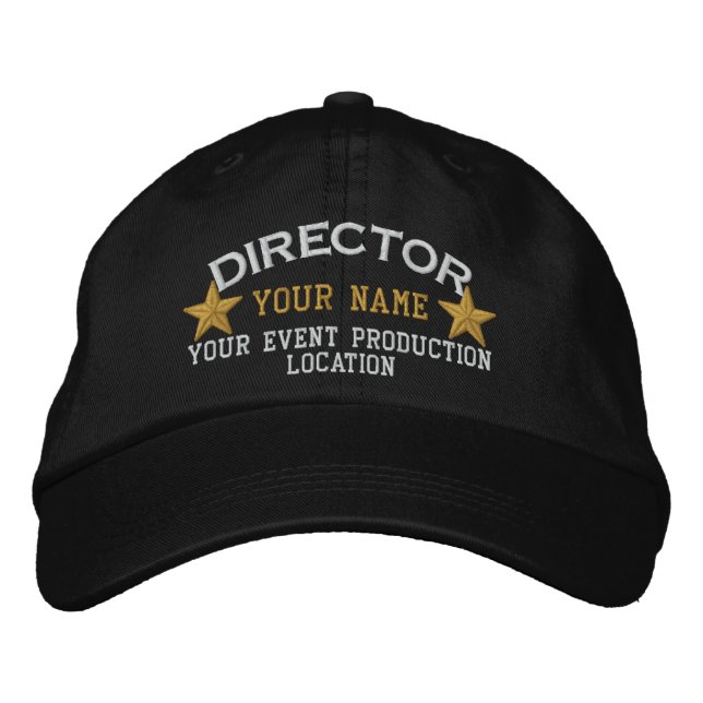 Brodée Personnalisé DIRECTEUR Étoiles Casquette Broderie (Devant)