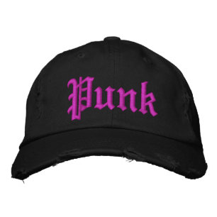 Brodée Pink Punk noir déprimé Casquette
