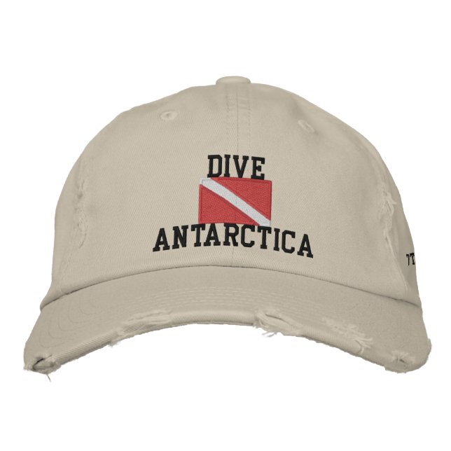Brodée Plongée Antarctique Casquette de baseball en détre (Devant)