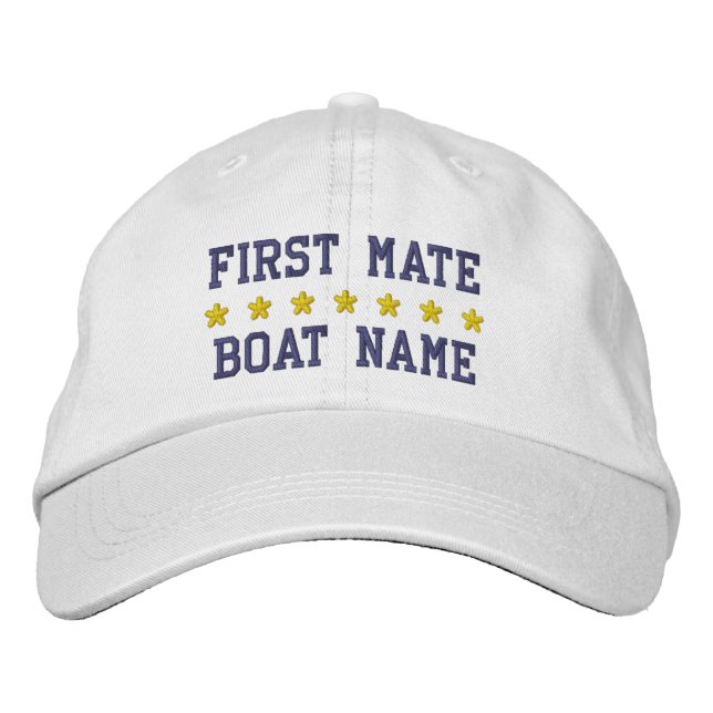 Brodée Premier compagnon nautique votre casquette blanc (Devant)