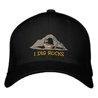 Brodée Rockhound "I Dig Rocks" Casquette brodé