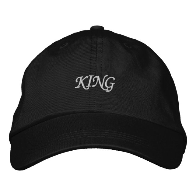 Brodée Royal Black Réglable Casquette Avec Gras "King" (Devant)