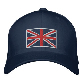 Brodée Royaume-Uni Union Jack Casquette du drapeau (bleu)