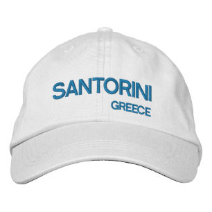 Brodée Santorini Island Grèce Bleu & Blanc Casquette