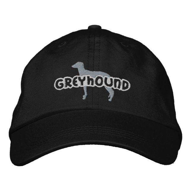 Brodée Silhouette Greyhound Casquette brodé (Devant)