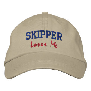 Brodée Skipper aime moi brodé Nom Casquette / Casquette