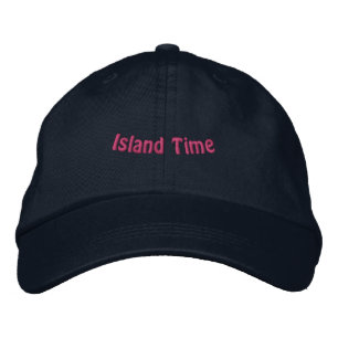 Brodée TEMPS DE L'ÎLE Casquette Navy de voyage élégant Av