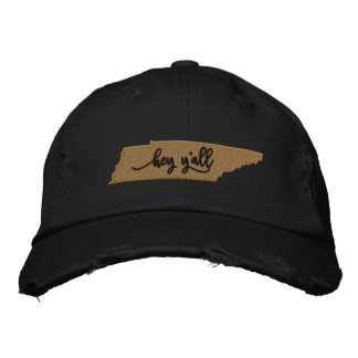 Brodée Tennessee Hey Y'all Casquette - Noir