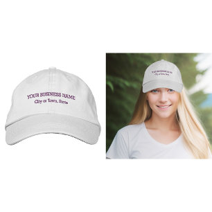 Brodée Texte commercial mauve brodé sur le Casquette