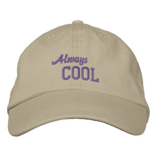 Brodée TOUJOURS Casquette COOL (kaki avec Turquoise foncé