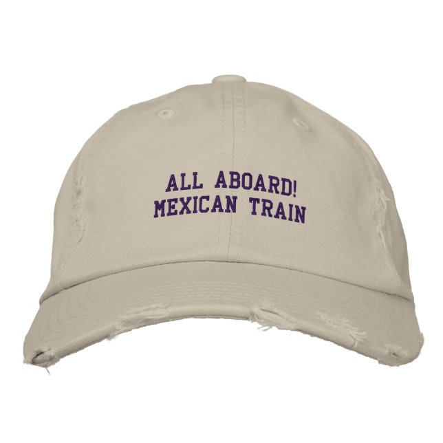 BRODÉE TOUS À BORD DU TRAIN MEXICAIN - CASQUETTE (Devant)