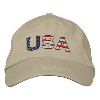 Brodée USA Broderies Stars & Stripes Casquette (Khaki)