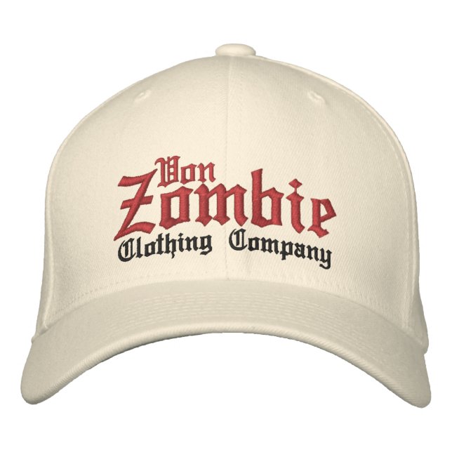 Brodée Von Zombie Casquette crâne 001B (Devant)