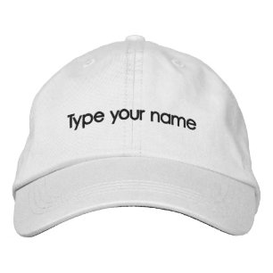Brodée Votre nom brodé sur casquette blanche