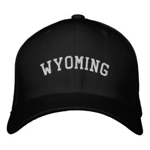 Brodée Wyoming USA brodé Casquette de laine noir