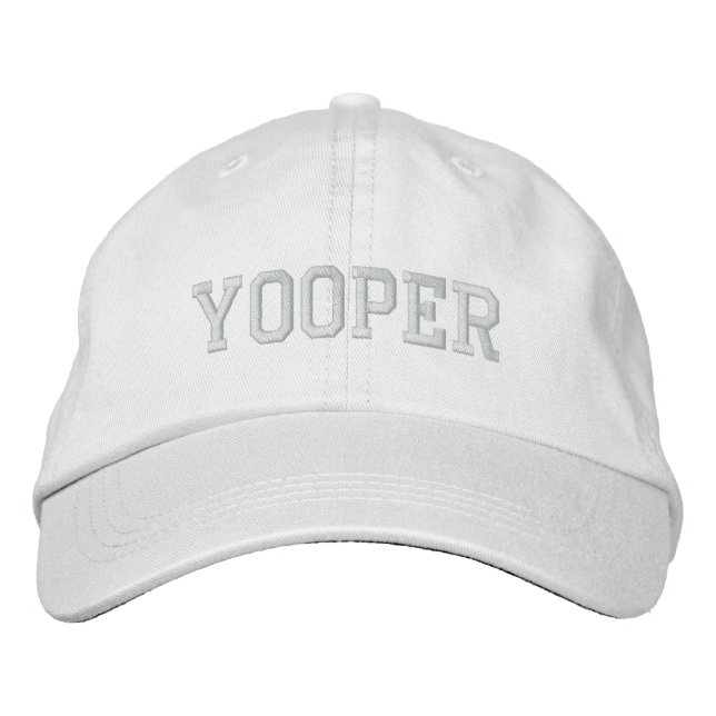 Brodée Yooper brodé Casquette de base blanc (Devant)