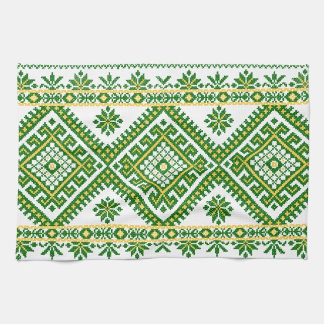 Broderie croisée ukrainienne de point de serviette (Horizontal)