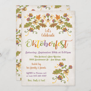 Broderie d'art populaire Oktoberfest Invitations