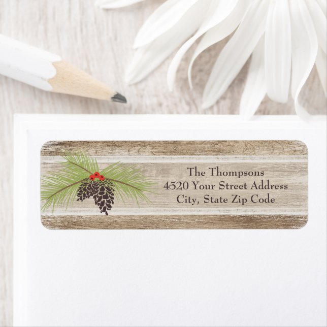 Broderie de pin de Noël rustique & Berries (En situation)