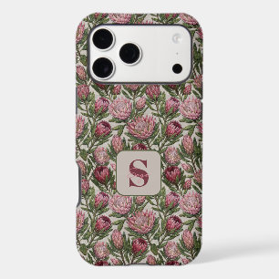 Broderie de style rose roi protea floral monogramm
