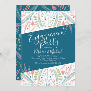 Broderie Floral Engagement Party Invitations