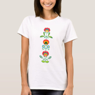 Broderie florale polonaise, T-shirt