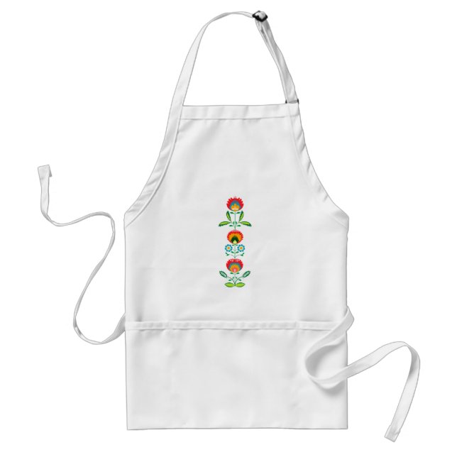 Broderie florale polonaise, tablier (Devant)