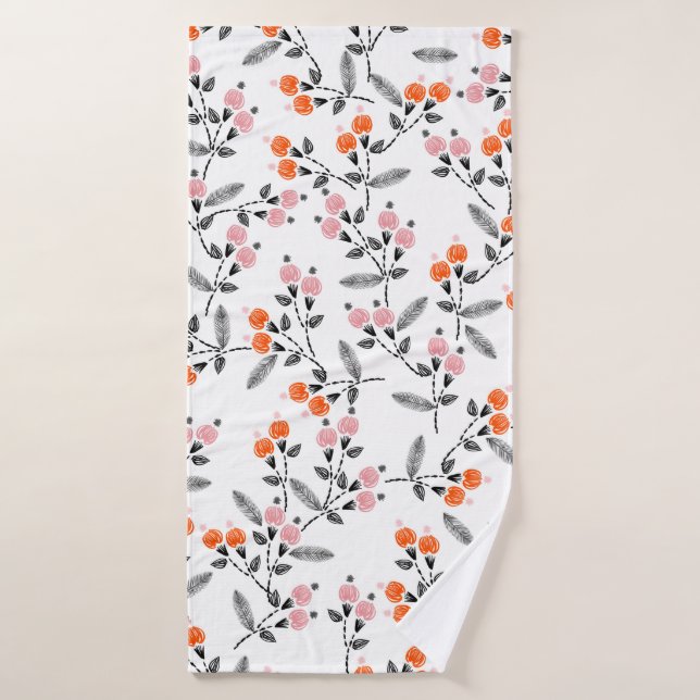 Broderie main motif sans couture avec libre (Serviette de bain)