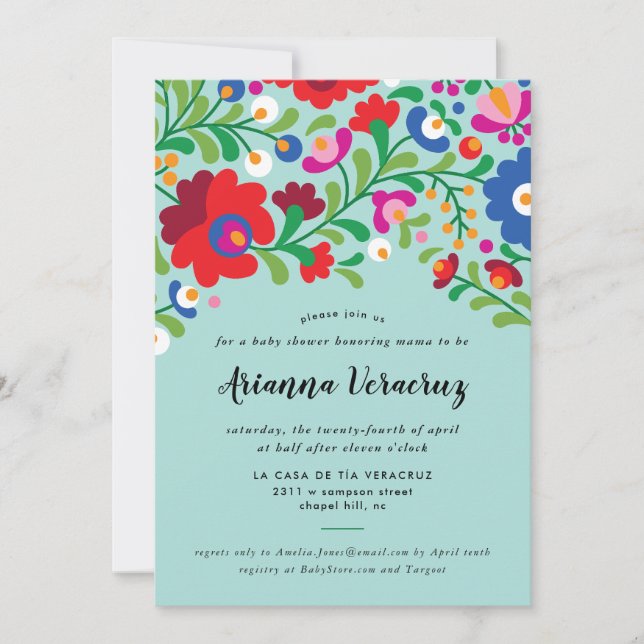 Broderie mexicaine Baby Boy Shower Invitation (Devant)