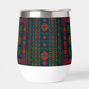 Broderie palestinienne Tatreez rouge vert 5 Motif