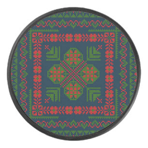 Broderie palestinienne Tatreez rouge vert 5 Motif