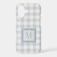 Broderie Personnalisée Monogramme Bleu Gingham