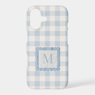 Broderie Personnalisée Monogramme Bleu Gingham