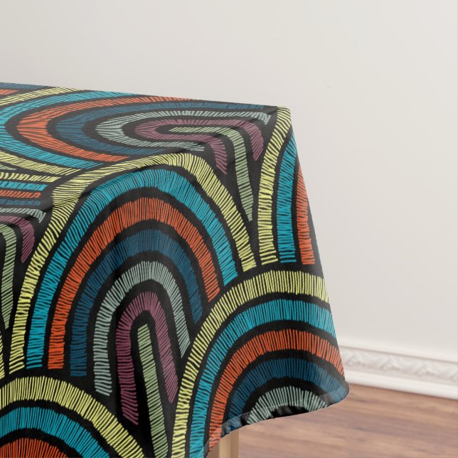 Broderie rétro Arc Motif nappe (In Situ)