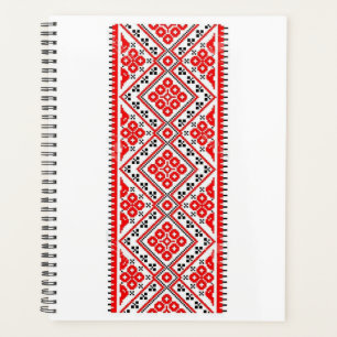 Broderie rouge ukrainienne Suns Vyshyvanka Planner