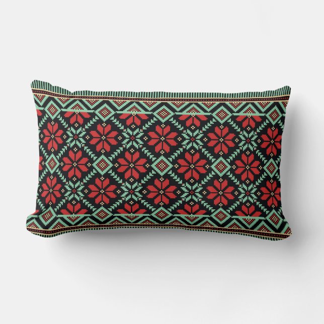 Broderie slave traditionnelle Coussin Lumbar (Recto)