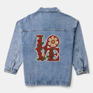 Broderie timbre d'amour floral