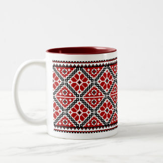 Broderie ukrainienne (vyshyvanka) tasse rouge