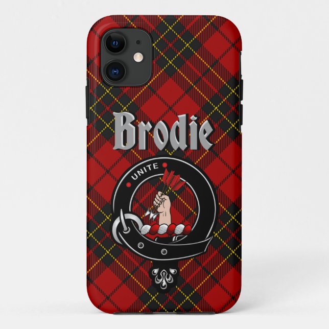 Brodie Clan Badge & Tartan Phone Case (Back)