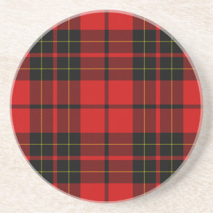 Brodie clan tartan red black plaid coaster