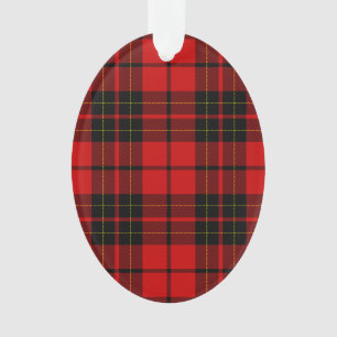 Brodie clan tartan red black plaid ornament