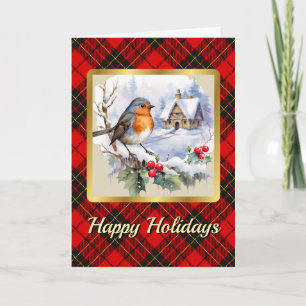 Brodie Crest & Tartan w/Robin Personalized  Card