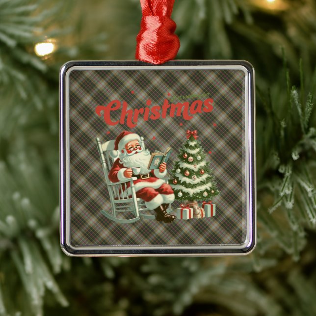 Brodie Hunting Weathered Original Scottish Tartan Metal Ornament (Tree)