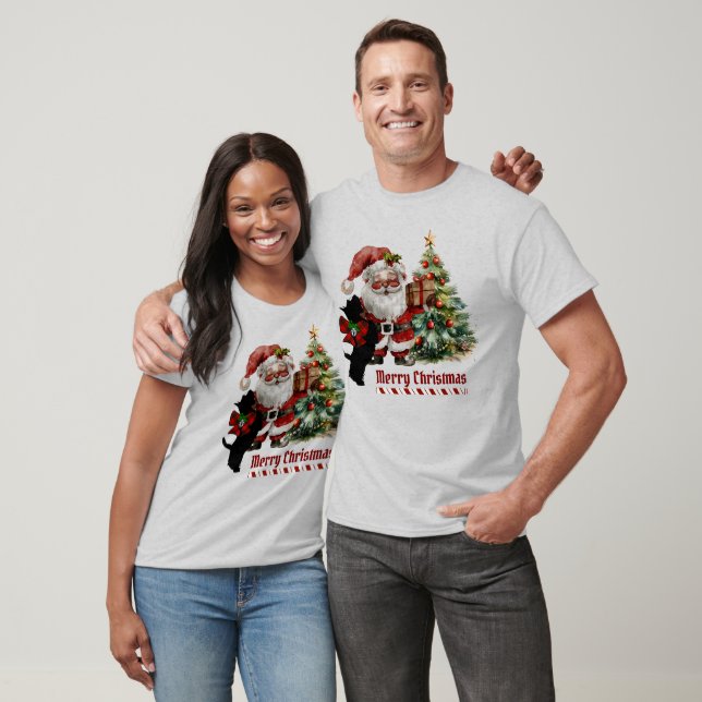 Brodie Scottie Dog Christmas Personalized T-Shirt (Unisex)