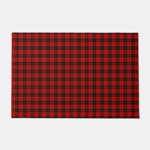 Brodie tartan red black plaid doormat