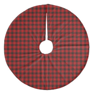 Brodie tartan red black plaid fleece tree skirt