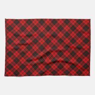 Brodie tartan red black plaid kitchen towel