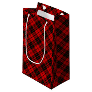 Brodie tartan red black plaid small gift bag